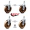 Service Caster 5 Inch High Temp Phenolic Swivel 12mm Stem Caster Total Lock Brake SCC, 2PK SCC-TSTTL20S514-PHRHT-M1215-2-S-2 - alternate 2